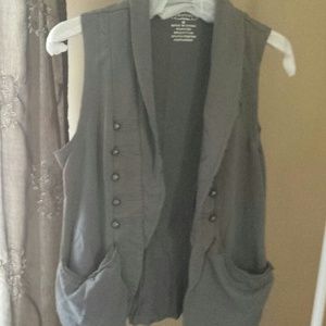 Grey Vest with Military Style Buttons