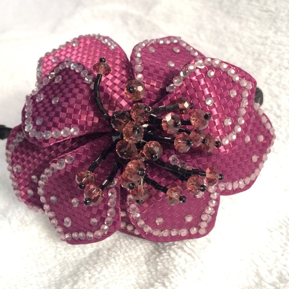 Purple floral headband