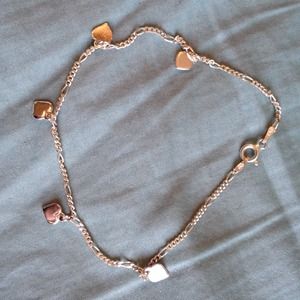 Sterling Silver Dainty Heart Anklet
