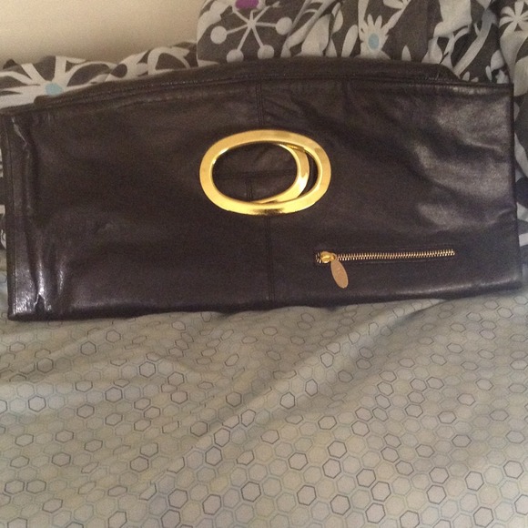 Leather Black Clutch