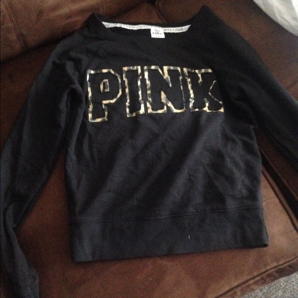🚫SOLD🚫 Black and leopard PINK sweatshirt