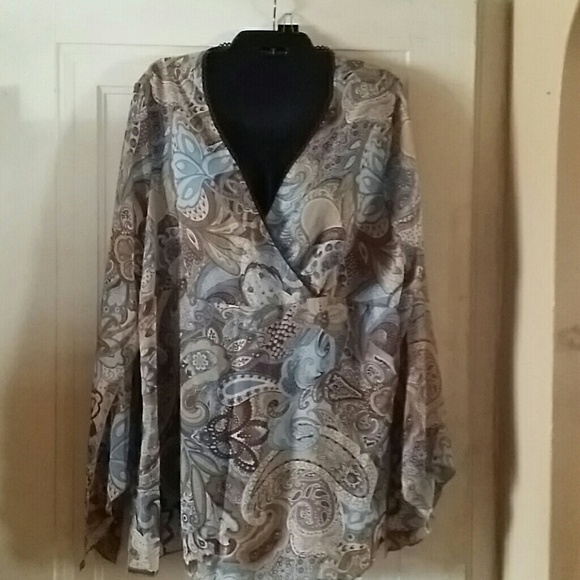 Chocolate and blue sheer shirt