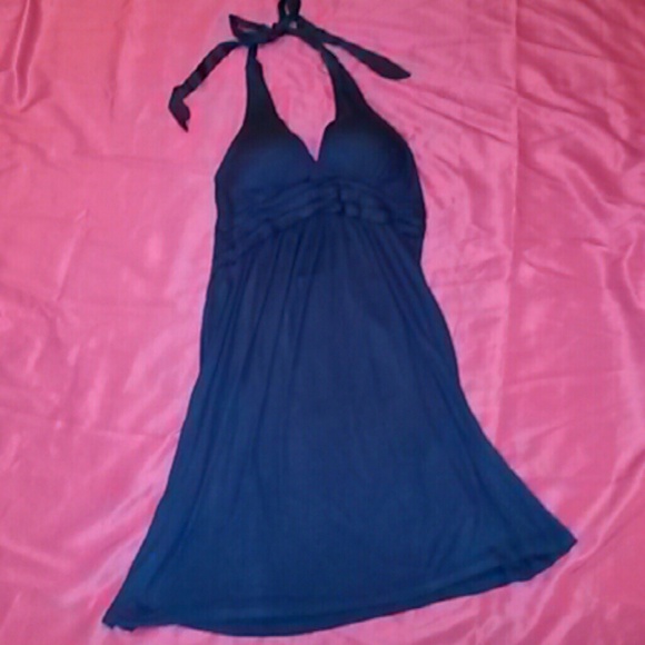 Navy blue halter dress