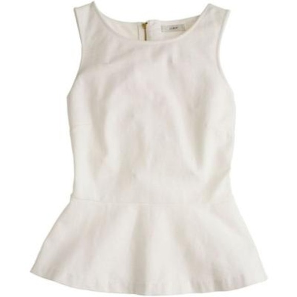 J. Crew White Peplum Top!