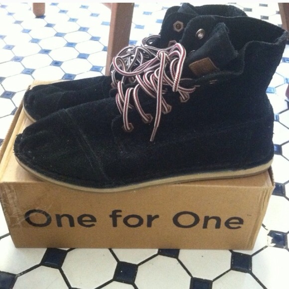 Black Suede Tomboy Boot TOMS