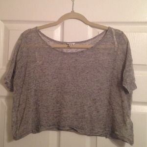 light grey cropped top.