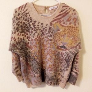 SOLD VINTAGE LEOPARD  angora sweater