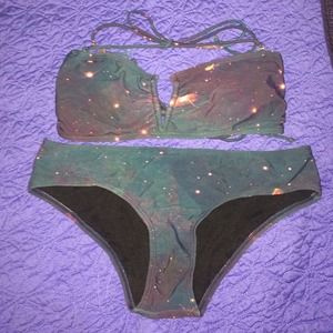 Black Poppy Galaxy Bikini (opt strapless)