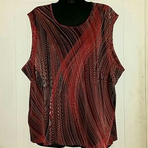 Sleeveless burgundy top