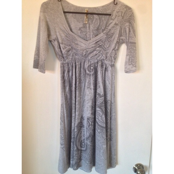 Gray print dress