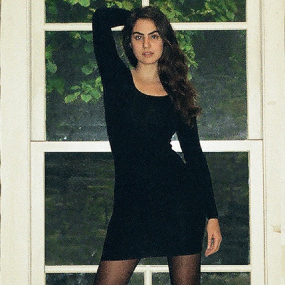 American Apparel Long Sleeve Mini Dress (black)
