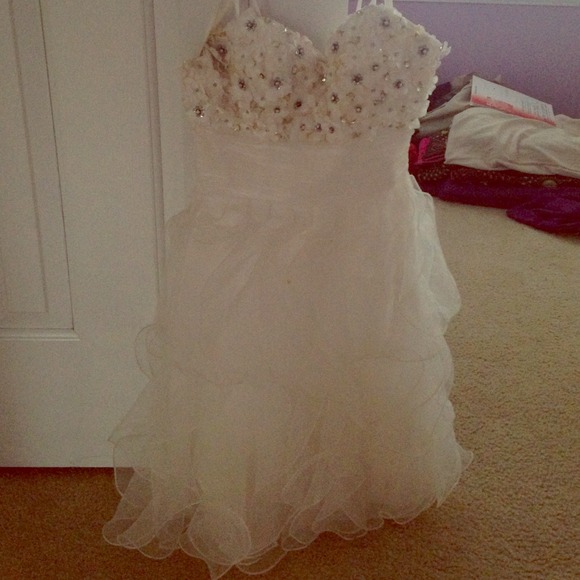 White Prom Dress!!! Worn Once Great Condition!