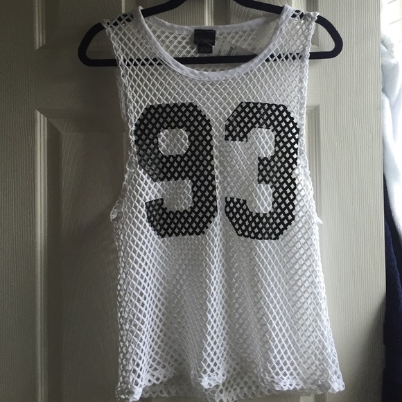 NWT White mesh sporty shirt