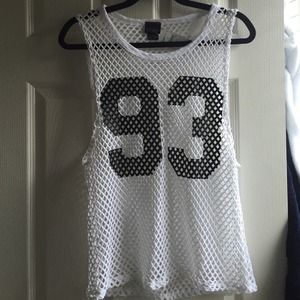 NWT White mesh sporty shirt
