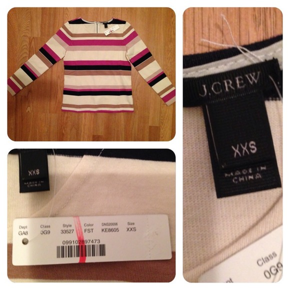 🚫Sold🚫J.Crew Colorblock top fuchsia sz XXS NWT - Picture 4 of 4