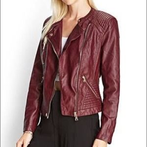 Maroon leather jacket. SALE