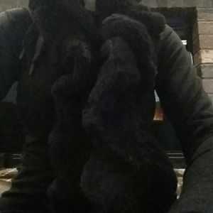 Black Faux Fur Scarf