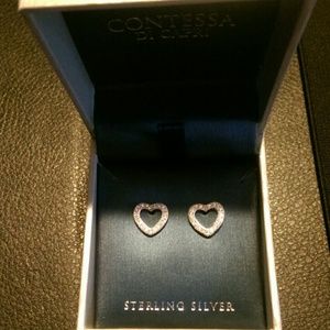 Sterling silver diamond accent earrings