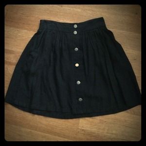 F21 Black skirt with decorative buttons