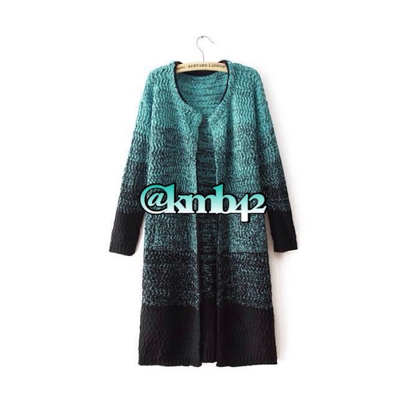 NEW! JADE OMBRÉ CARDI SWEATER - Picture 2 of 3