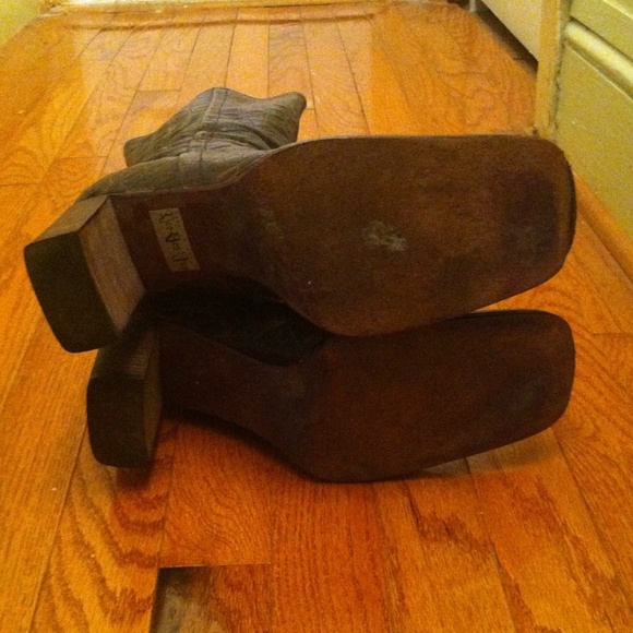 🎉HP🎉 🍂🍁 Fall Italian Crocodile Brown Leather Boots Sz 41 - Picture 4 of 4