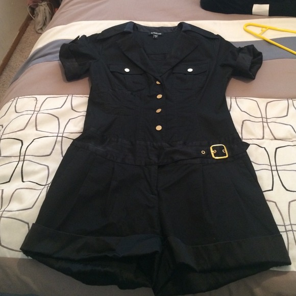 Black bebe short romper