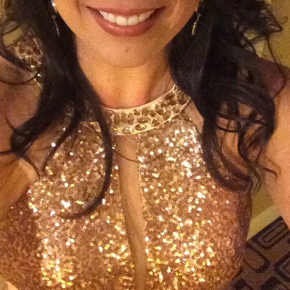 Perfect NYE champaign sequin dress size 11 - Picture 3 of 3