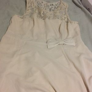 Cream colored dress , lace at chest and shoulders