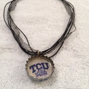 TCU bottle cap necklace