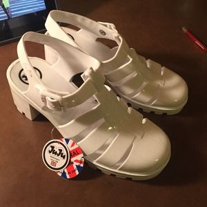White Juju Bebe sandals with
