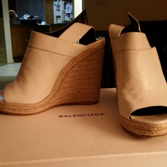 Balenciaga, White Leather Espadrille