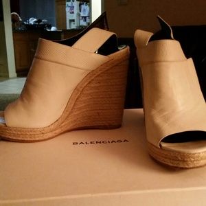 Balenciaga, White Leather Espadrille