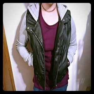 Pleather combo jacket