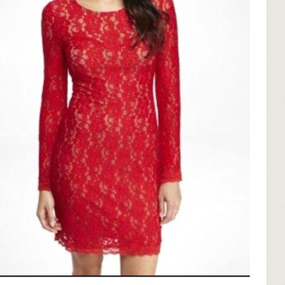 Red long sleeve dress express Red long sleeve dress express