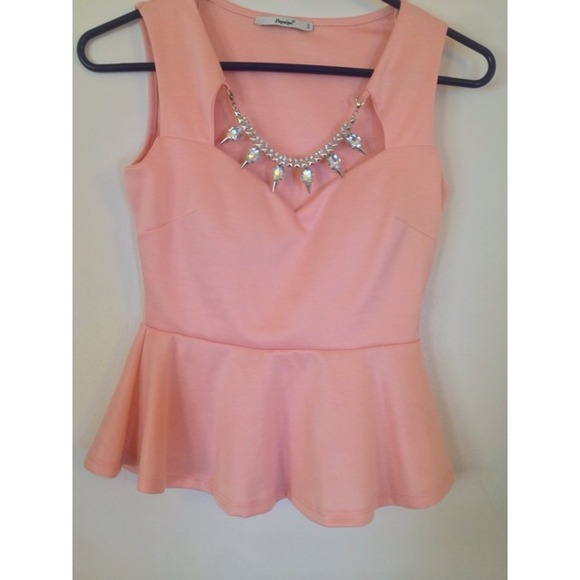 Pink peplum top