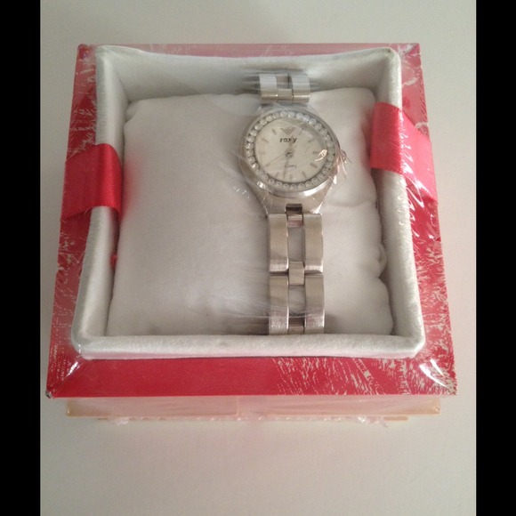 NIB clear rhinestone ROXY watch.