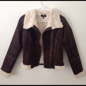 Brown and white suede jacket