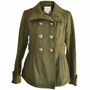 Pink Envelope Military Green Olive Green Pea Coat