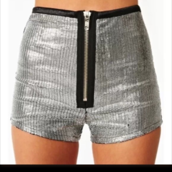 high waisted glitter shorts