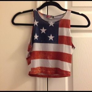 American Flag Crop tank top