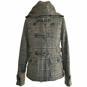 Gray Hooded Pea Coat Celebrity Pink