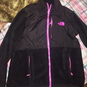 Black and pink Denali north face