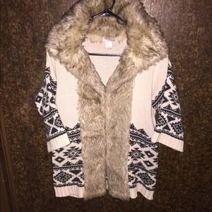 Faux fur knit sweater from Forever 21