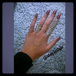Bling Finger Leaf Ring