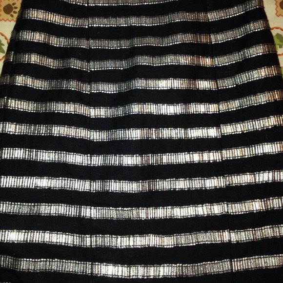 ZARA Black and Silver Metallic Strapless Dress - Picture 3 of 4