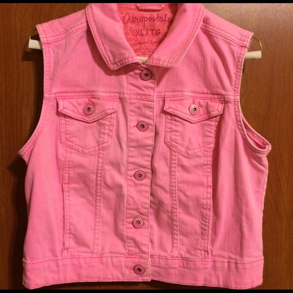 Pink Denim Vest