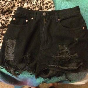 Black high waisted shorts