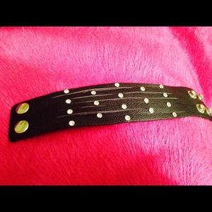 Leather stud wrist band