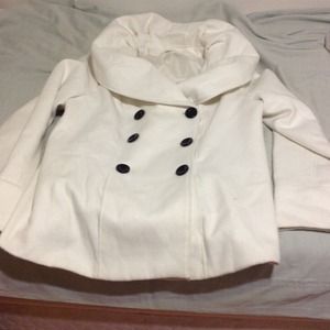 White peacoat with buttons