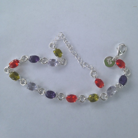 925 SS Color Crystal Bracelet - Picture 2 of 4
